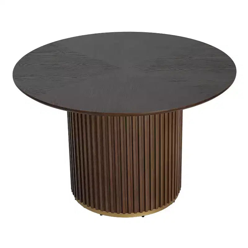 Mesa de comedor moderna con sillas tapizadas de madera de caucho