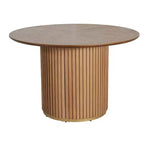 Mesa de comedor moderna con sillas tapizadas de madera de caucho