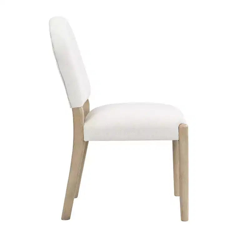 Mesa de comedor moderna con sillas tapizadas de madera de caucho