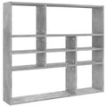 Estante de pared de hormigón gris de madera técnica, mediano, montado en la pared