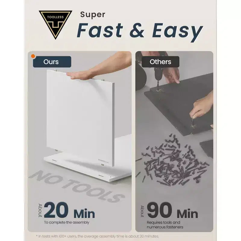 Estantería alta, montaje súper rápido sin herramientas, librería de 6 niveles de pie con estantes y puerta ajustables, blanco nieve