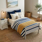 Base de cama individual con cabecero de listones horizontales, sin necesidad de somier, cama de madera para dormitorio infantil