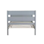 Base de cama individual con cabecero de listones horizontales, sin necesidad de somier, cama de madera para dormitorio infantil