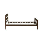 Base de cama individual con cabecero de listones horizontales, sin necesidad de somier, cama de madera para dormitorio infantil