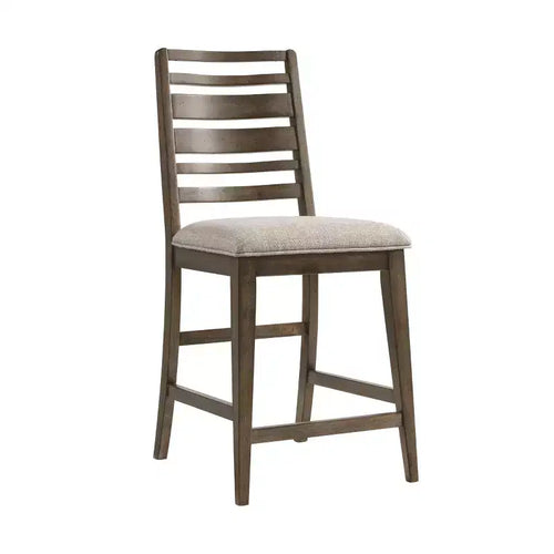 Set of 2 24" Kauai Ladderback Cushion Seat Counter Height Barstools Brushed Mango - Intercon