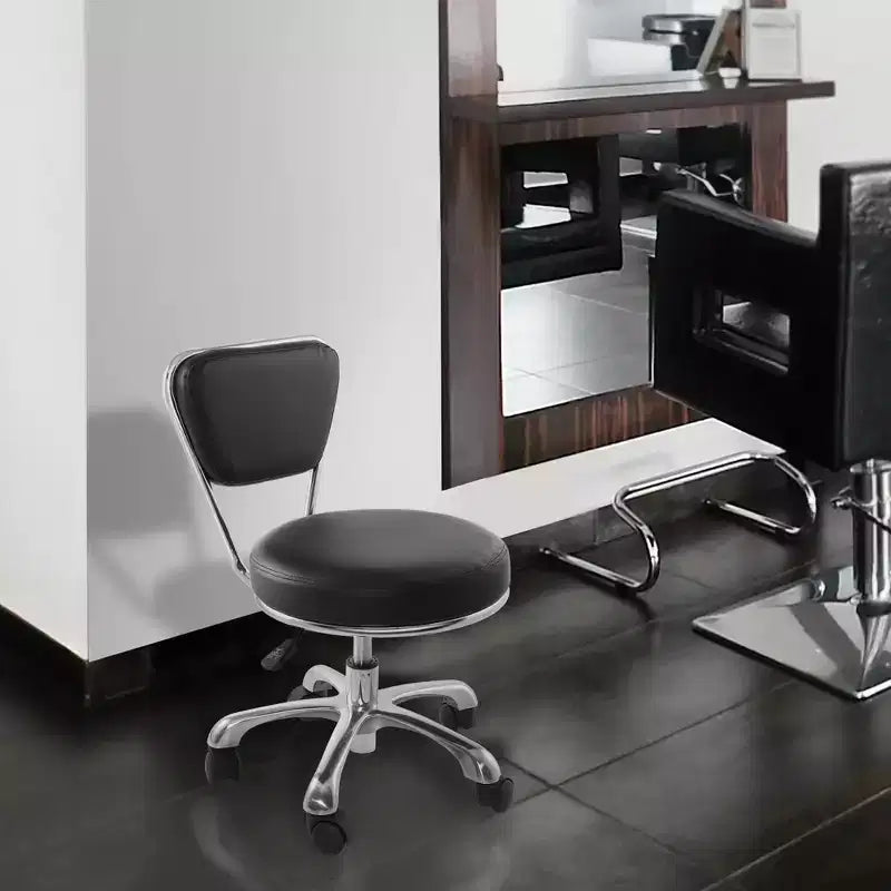 Taburete hidráulico giratorio para salón con respaldo - Silla giratoria ajustable para spa u oficina médica