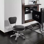 Taburete hidráulico giratorio para salón con respaldo - Silla giratoria ajustable para spa u oficina médica